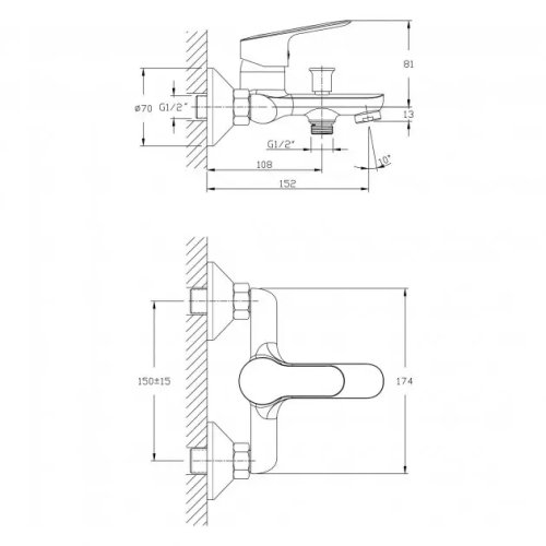 Смеситель для ванны RJ First RBZ020-3