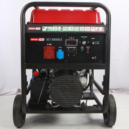 Бензиновый генератор КВІТКА PRO SC13000Е3 + масло (11.5 кВт, ~3ф, 400 В) (110-7015)