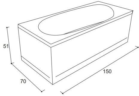 Ванна Volle Aiva Neo 150x70 1229.00157