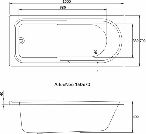 Ванна Volle Altea Neo 150x70 1228.00157