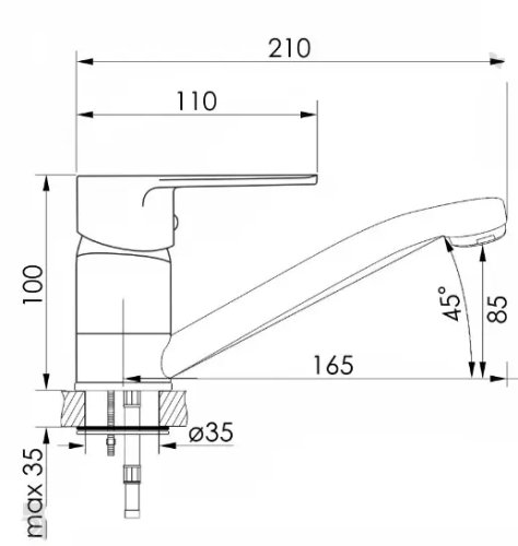 Змішувач для кухні Volle Trajan 1545.110201