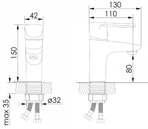 Смеситель для умывальника Volle Trajan 1545.010101