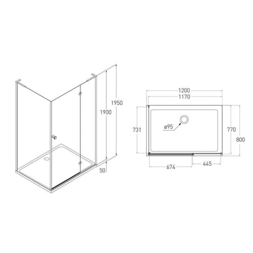 Душова кабіна Volle Benita Right 1017.134601R