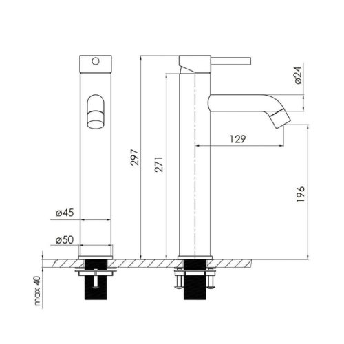 Змішувач для умивальника Volle Cruze 1547.010206