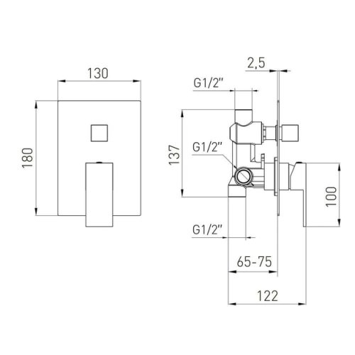Змішувач прихованого монтажу Volle Pardo 1548.030215