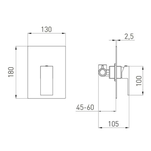 Смеситель скрытого монтажа Volle Pardo 1548.100206