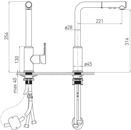 Змішувач для кухні Volle Bravo M 1550.110201