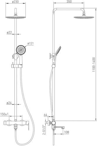 Душевая система Volle Sistema E 1580.091201