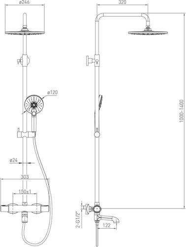 Душевая система Volle Sistema E 1580.090601