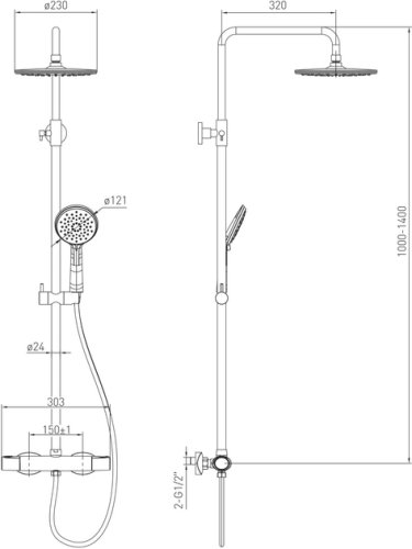 Душевая система Volle Sistema E 1580.090101