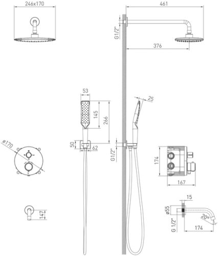 Душевая система Volle Sistema P 1584.091001