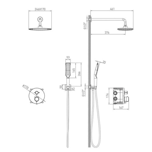 Душевая система Volle Sistema P 1584.090801