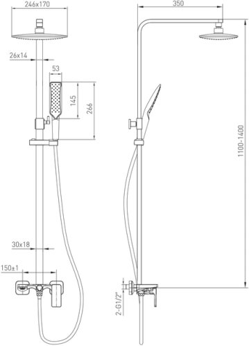 Душевая система Volle Sistema P 1584.090101