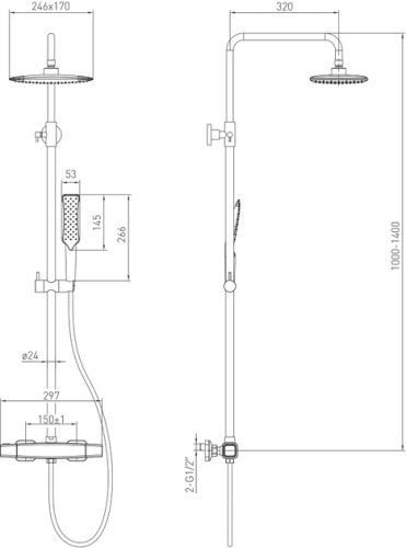 Душевая система Volle Sistema P 1584.090301
