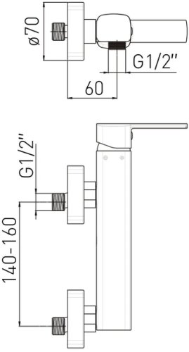 Смеситель для душа Volle Sota 1538.100104