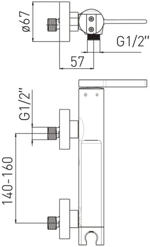 Змішувач для душу Volle Mora 1537.100101