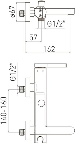 Смеситель для ванны Volle Mora 1537.030101