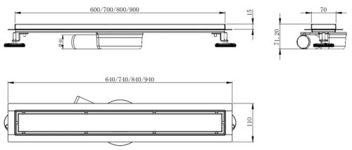 Душевой трап Volle Master Linea Brisa 700 мм 9046.211114