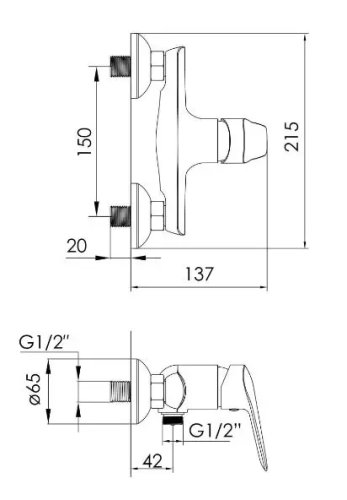 Смеситель для душа Volle Dios 1536.100101