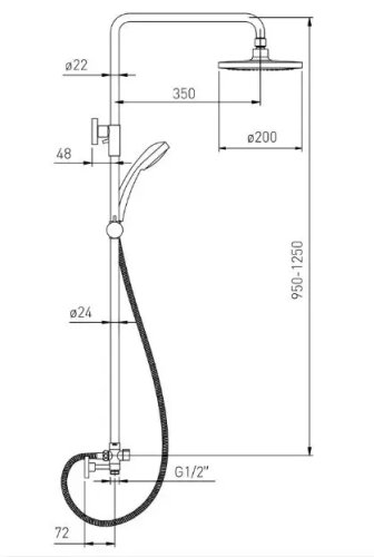 Душевая система Volle Dios 1536.090101