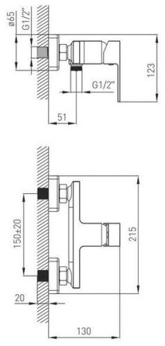 Смеситель для душа Volle Leon 1511.100101