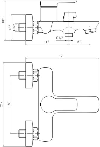 Смеситель для ванны Volle Libra 1521.030104