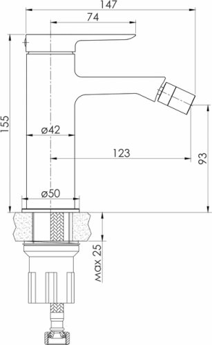 Змішувач для біде Volle Libra 1521.020104