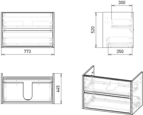 Тумба з умивальником Volle Тео 15-88-81Dr
