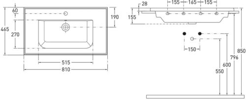 Тумба з умивальником Volle Тео 15-88-81Dr