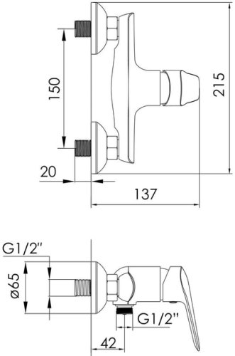 Змішувач для душу Volle Dios 15133100