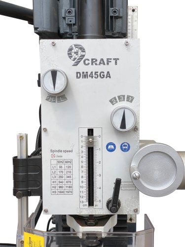 Сверлильно-фрезерный станок 9craft DM45GA с автоподачей фрезерной головы и тумбой