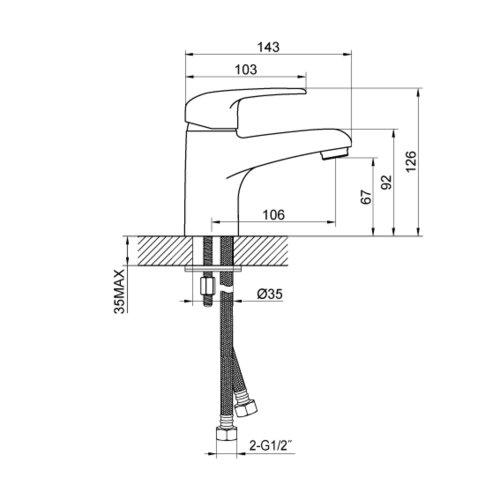 Смеситель для умывальника Devit Giran 16190128P