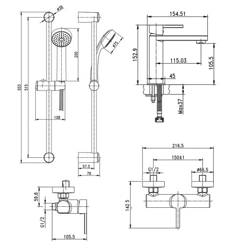 Набор смесителей Devit Show 47566134