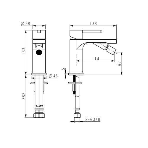 Смеситель для биде Devit Laguna 84116110B