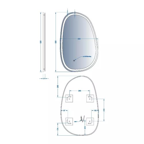 Асимметричное зеркало Devit Style 5415080