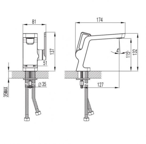 Смеситель для умывальника Devit Linea 150W1144B