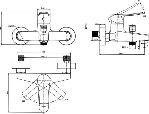 Комплект смесителей для ванны Devit Project 47565147