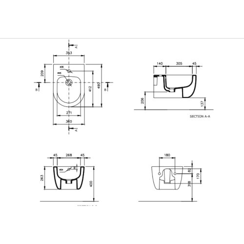 Биде подвесное Devit Art 2.0 SPC1-0009