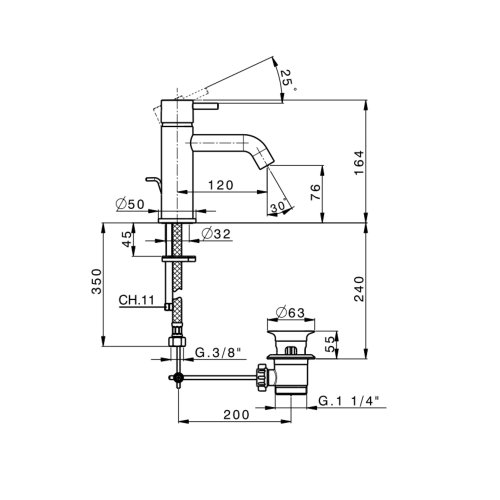 Смеситель для умывальника Devit Art 15011140B
