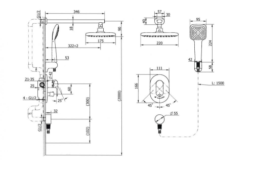 Душевая система Devit Soul 1814SP
