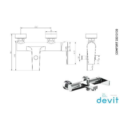 Смеситель для ванны Devit Comfort 33313130
