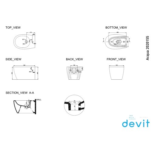 Биде подвесное Devit Acqua 2020155