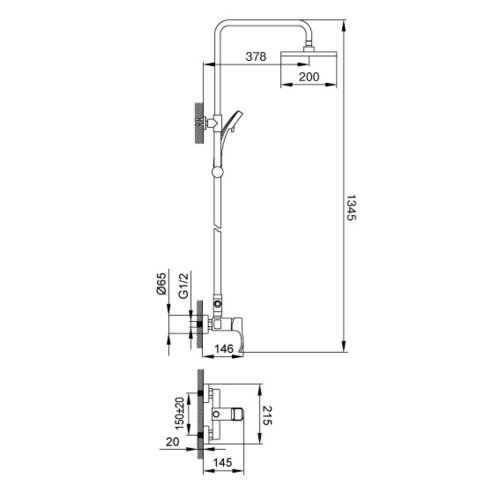 Душевая система Devit Graphics 3350SP