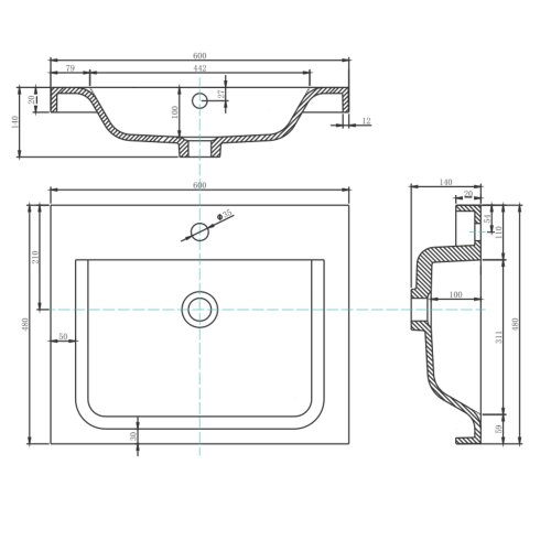Тумба с умывальником Devit City 0020160G