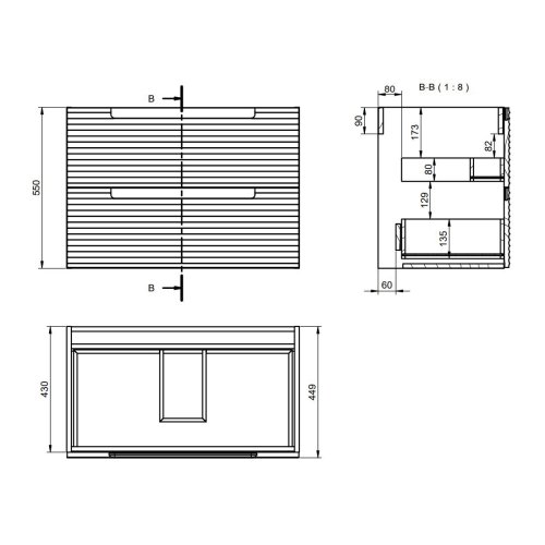 Тумба с умывальником Devit Acqua 088169W
