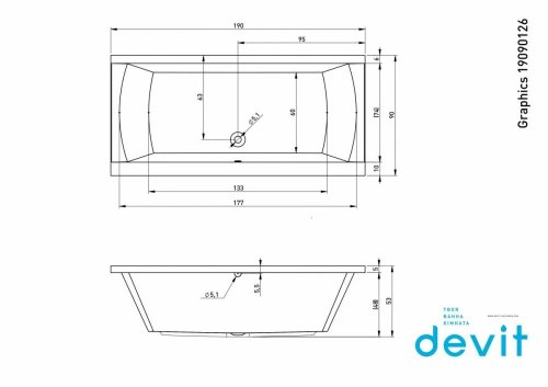 Ванна Devit Graphics 190х90 19090126