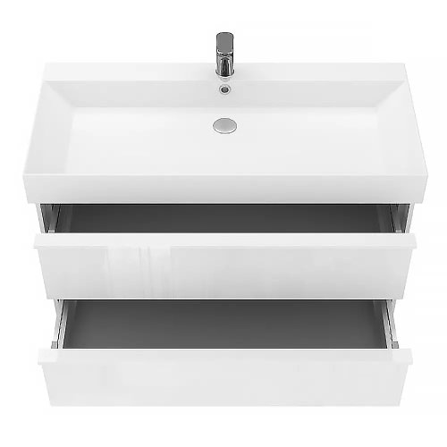 Тумба с умывальником Devit Quadra 083100W