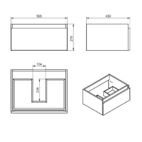 Тумба под умывальник Devit Linea 089750G