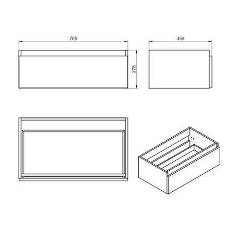 Тумба под умывальник Devit Linea 089749W
