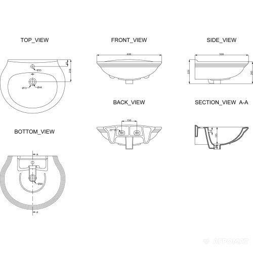 Умывальник Primera Antique 8100016